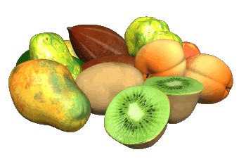 Kiwi i inne owoce bez tła